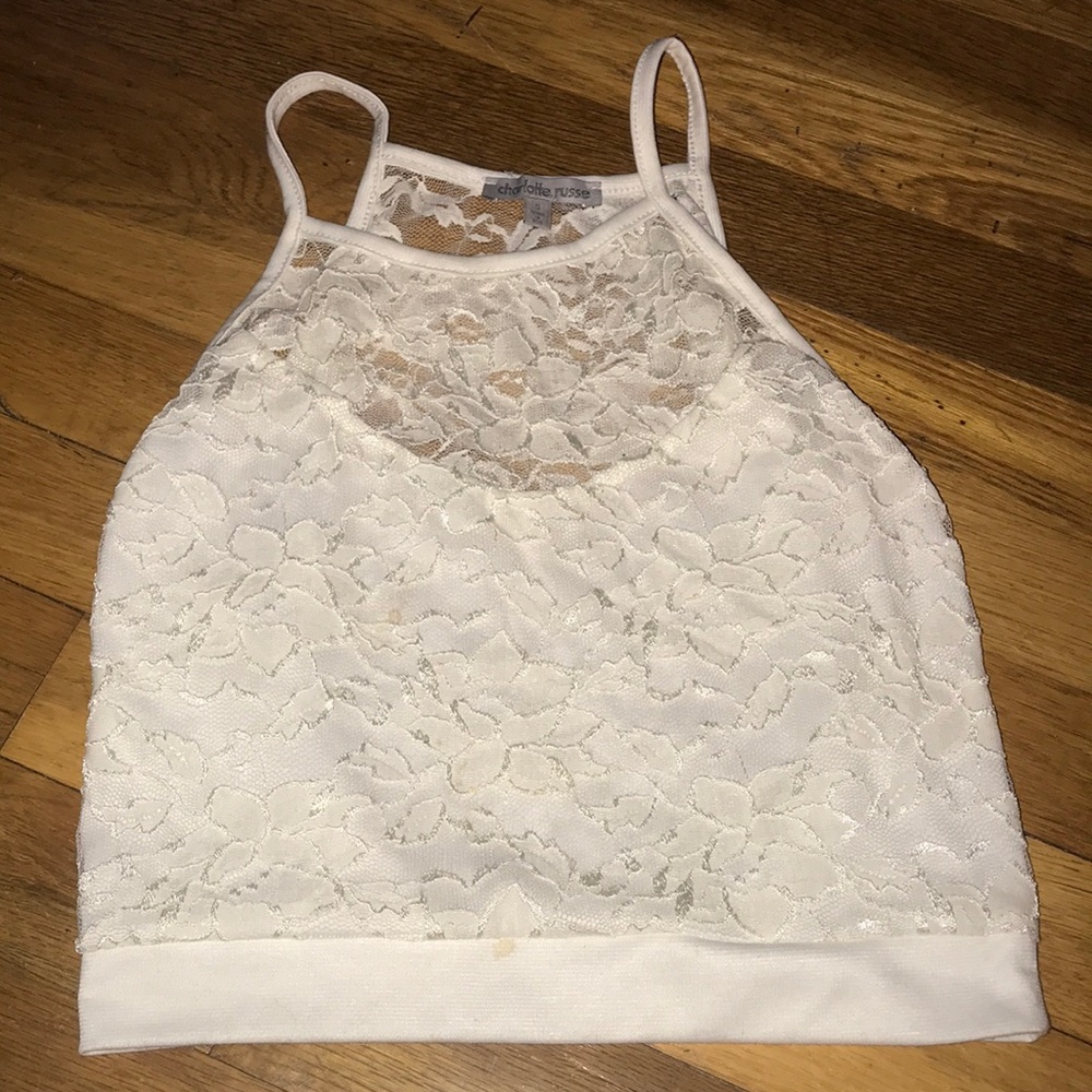 White lace crop top